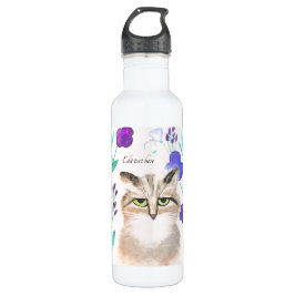 Personalización - Botella de agua de arte gato
