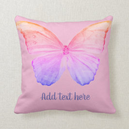 Personalización de almohada de mariposa rosa