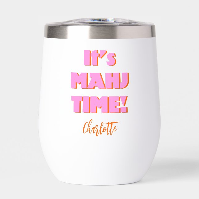 Personalización de la cita rosa de Mahj Mahjong Ma (Frente)