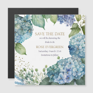 Personalización de la ducha de novia azul Hydrange