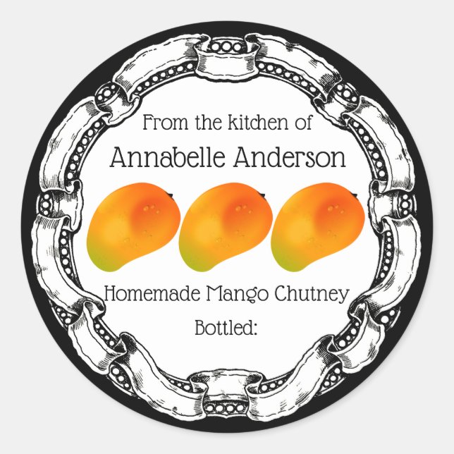 Personalización de la etiqueta de Mango Chutney (Anverso)
