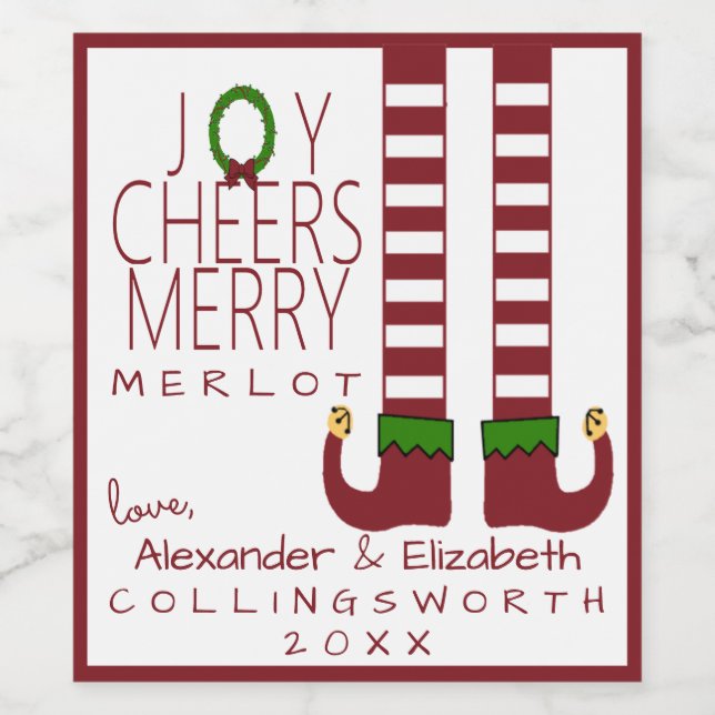 Personalización de la etiqueta de vino Merlot navi (Etiqueta única)