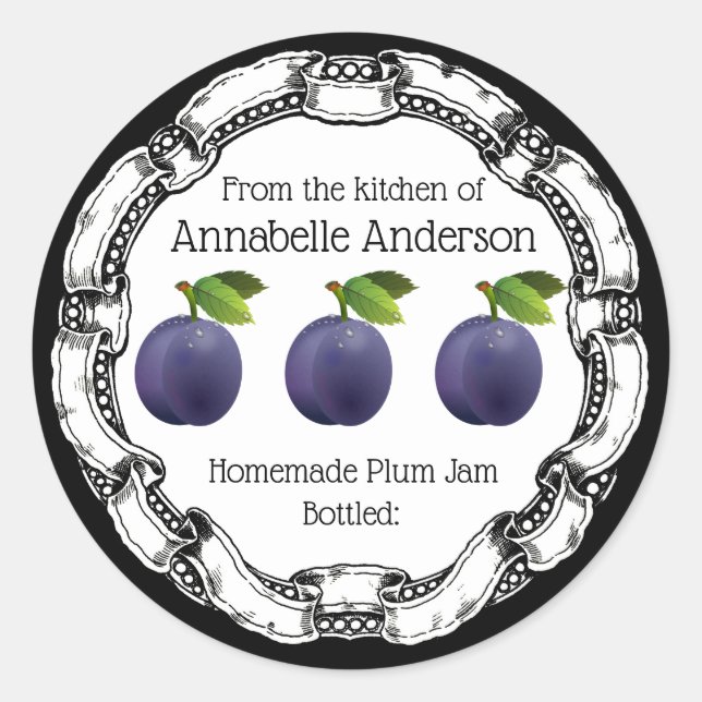Personalización de la etiqueta Plum Jam (Anverso)