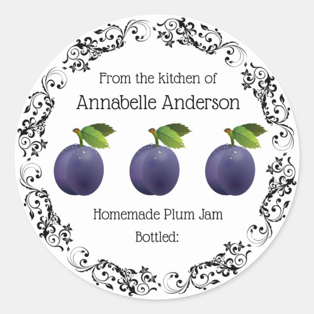 Personalización de la etiqueta Plum Jam (Anverso)