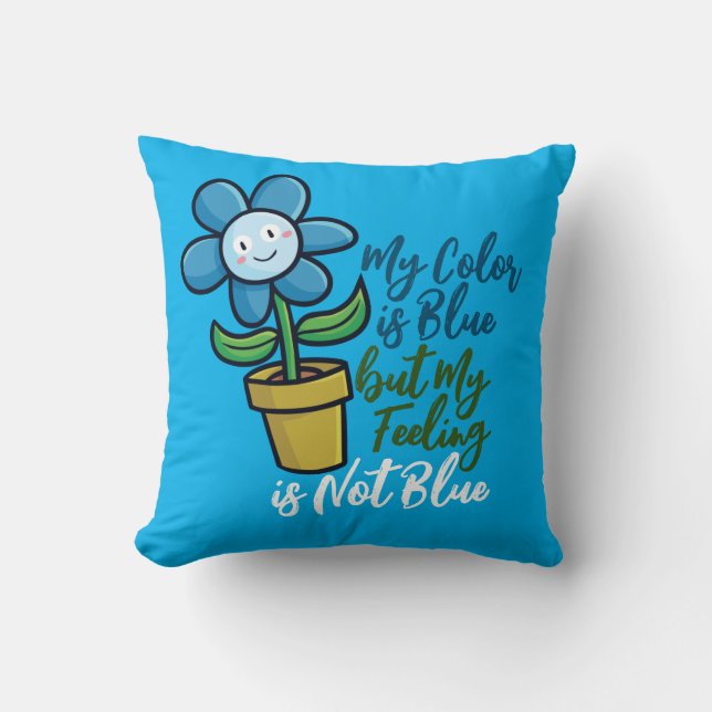 Personalización de la flor azul en un Cojín decora (Anverso)