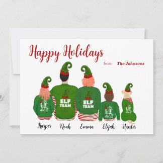 Personalización de la tarjeta de Navidades elfos d