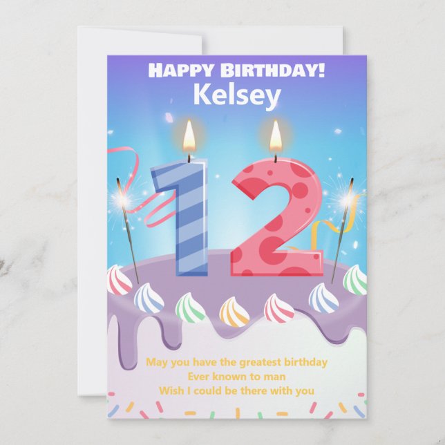 Personalización de la tarjeta Happy Birthday de 12 (Anverso)