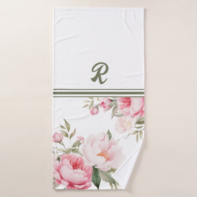 Personalización de los pueblos rosa y crema (Toalla de baño)