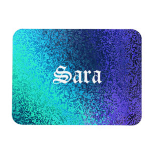 Personalización de nombres y sombras en imán Blue 