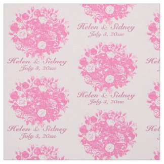 Personalización de rosas rosadas de tela Boda