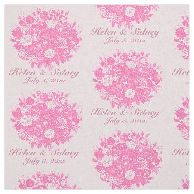 Personalización de rosas rosadas de tela Boda (Retal)