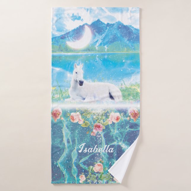 Personalización de Unicornio en un sueño paradisía (Toalla de baño)