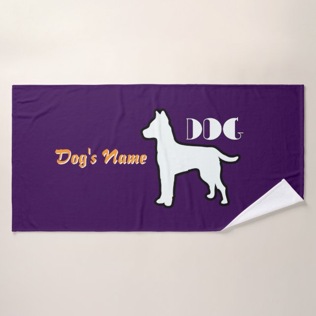 Personalización del logotipo DOG Purple Doggie (Toalla de baño)