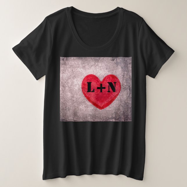 Personalización del monograma de corazón lavado de (Anverso del diseño)