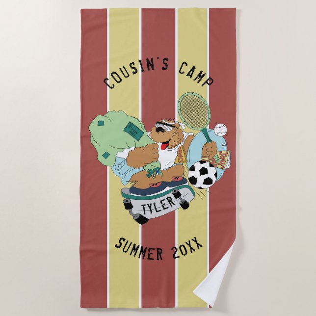 Personalización del osito de toalla de campamento  (Anverso)
