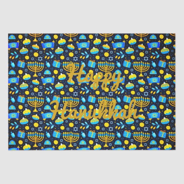 Personalización del papel de té de oro azul HANUKK (Anverso)