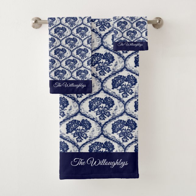 Personalización del patrón floral azul con efecto  (In situ)