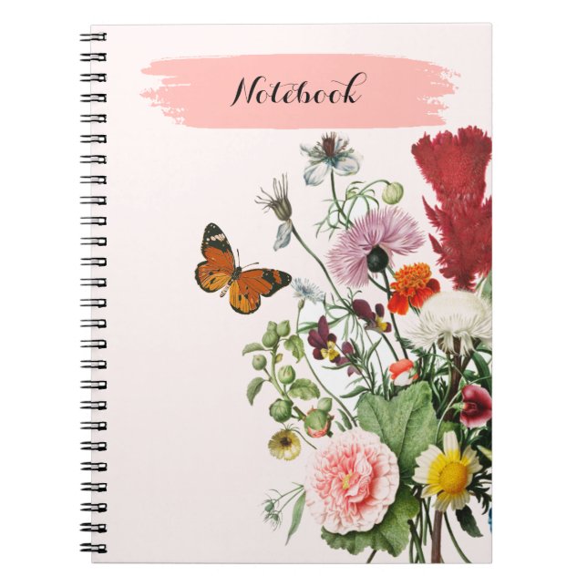 PERSONALIZACIÓN: Flores + mariposa | Cuaderno (Frente)