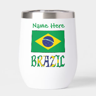 Personalización verde de Brasil y bandera brasileñ