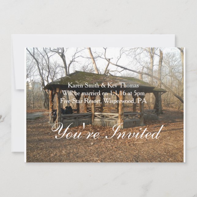 Personalizada esta bella invitación rústica (Anverso)