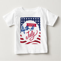 Personalizada Feliz 4 De Julio Camiseta Bebé