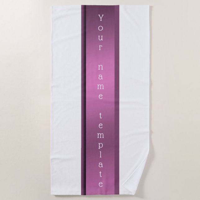 Personalizada, festiva toalla de playa, monocroma, (Anverso)