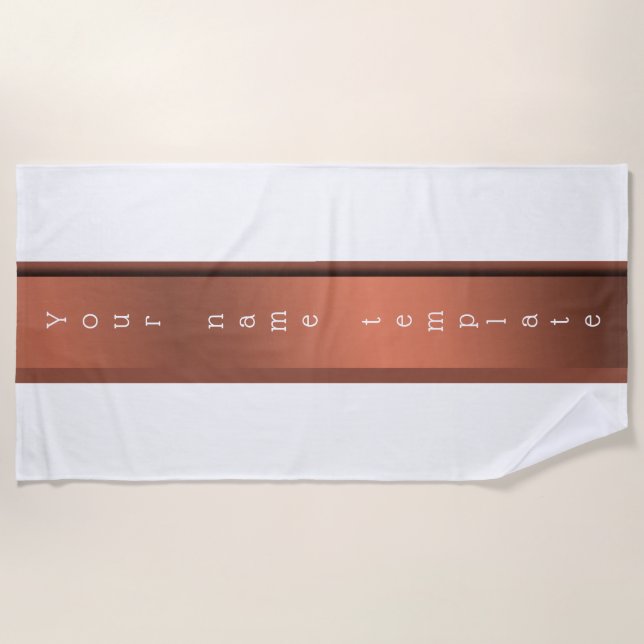 Personalizada, festiva toalla de playa, monocroma, (Anverso)