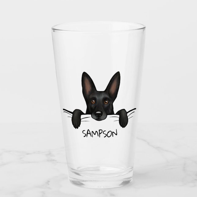 Personalizada la Cuta de Perro Pastor Alemán Negro (Anverso)
