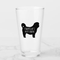 Personalizada la silueta de perro chií zú negro