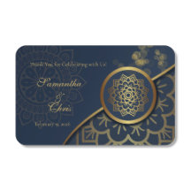 Personalizadas Azul Marino y Dorado – Juego de 50