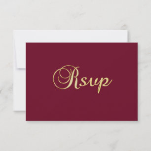 Personalizadas Elegantes Otoño Burgundy RSVP Boda