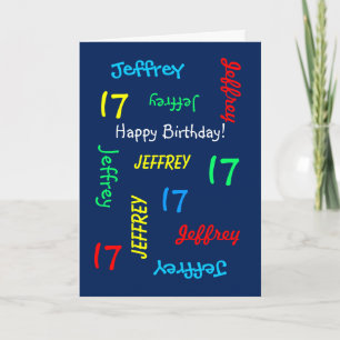 Personalizado 17ª tarjeta de cumpleaños Cualquier