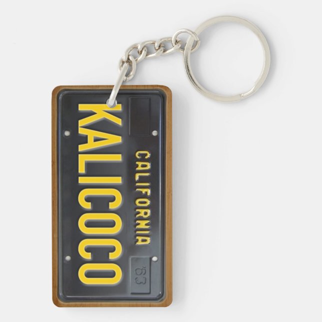 PERSONALIZADO 1963 del llavero de la placa de (Atrás)