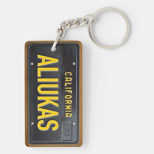 PERSONALIZADO 1963 del llavero de la placa de (Atrás)