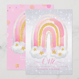 PERSONALIZADO 1BIRTHDAY Girly PInk Purpurina de or