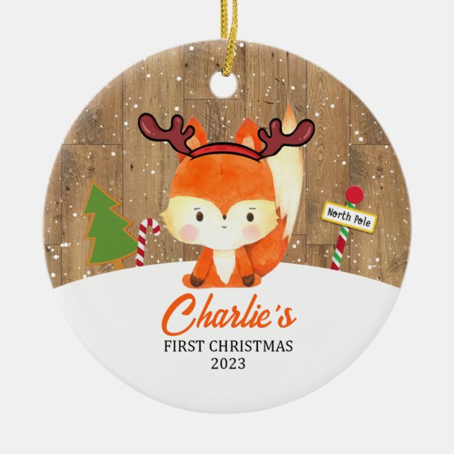 Personalizado 2023 Primer ornamento de Navidad (Frente)