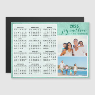 Personalizado 2026 Magnet Calendar Family Photo Gr