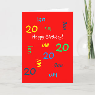 Personalizado 20.ª tarjeta de cumpleaños Cualquier