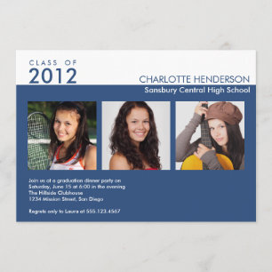Personalizado 3 clase de invitación para graduació