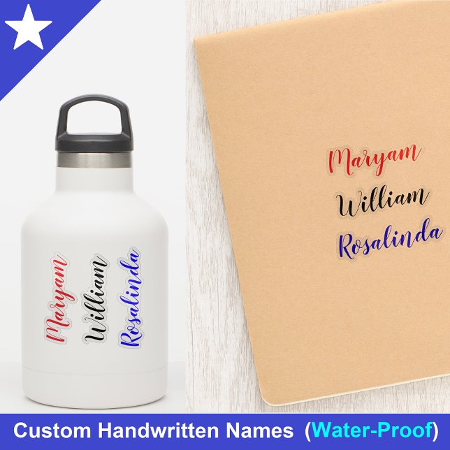 Personalizado 3 Nombres, guiones de texto Pegatina (Custom name stickers
)