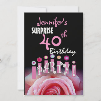 Personalizado 40° SORPRESA Invitación a fiesta de