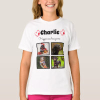 Personalizado 4 camiseta de collage de perros foto