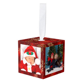 Personalizado 4 Foto Cubo Ornamento