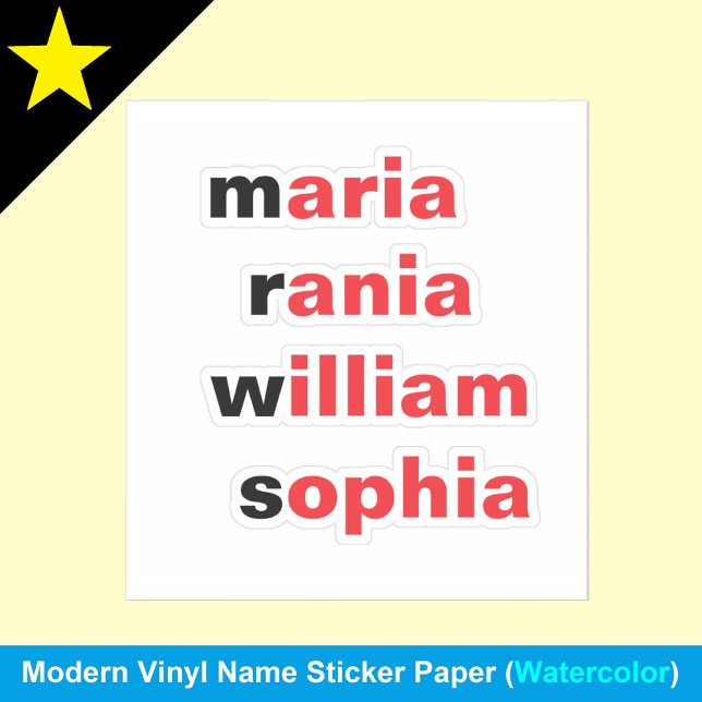 Personalizado 4 nombres, Pegatinas de regalo de di (Personalized vinyl name stickers
)