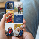Personalizado 4 Photo Love es algo maravilloso<br><div class="desc">Estuche de teléfono personalizado para iphone 11 pro max y muchos otros modelos. El diseño presenta un collage de fotos personalizados con 4 de tus fotos favoritas, tu nombre y la frase "El amor es algo maravilloso". La plantilla de fotos está preparada para que añadas tus fotos, trabajando en el...</div>