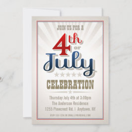 Personalizado 4to de la invitación del fiesta de