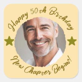 Personalizado 50th Birthday Gracias Pegatina de re