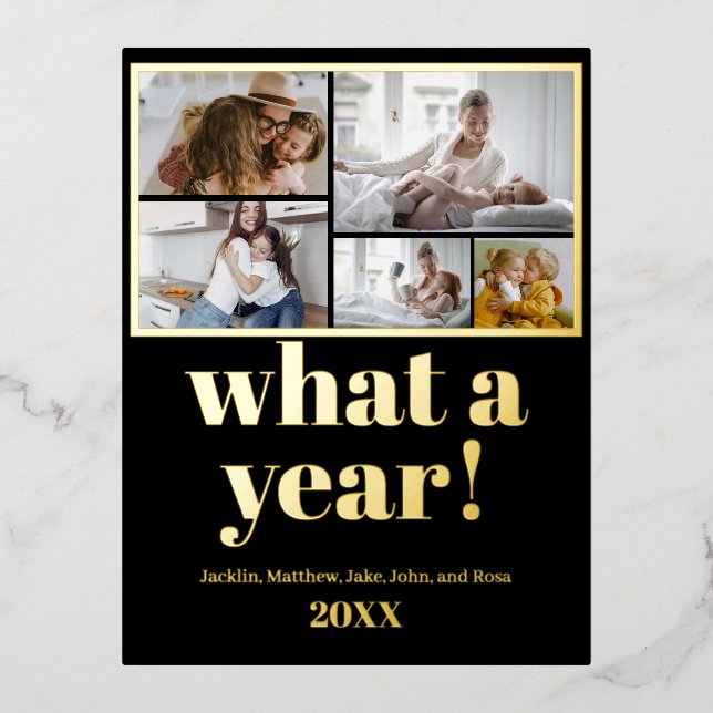 Personalizado 5 Fotos Tarjeta postal de vacaciones (Anverso)