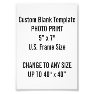 Personalizado 5" x 7" impresión de la foto (tama