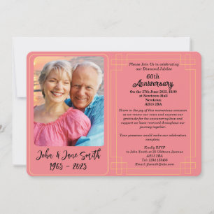 Personalizado 60.ª invitación al aniversario del a